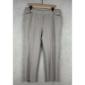 J Jill Pants Womens Large Petite Gray Ponte Slim Leg Pull On Stretch Office
